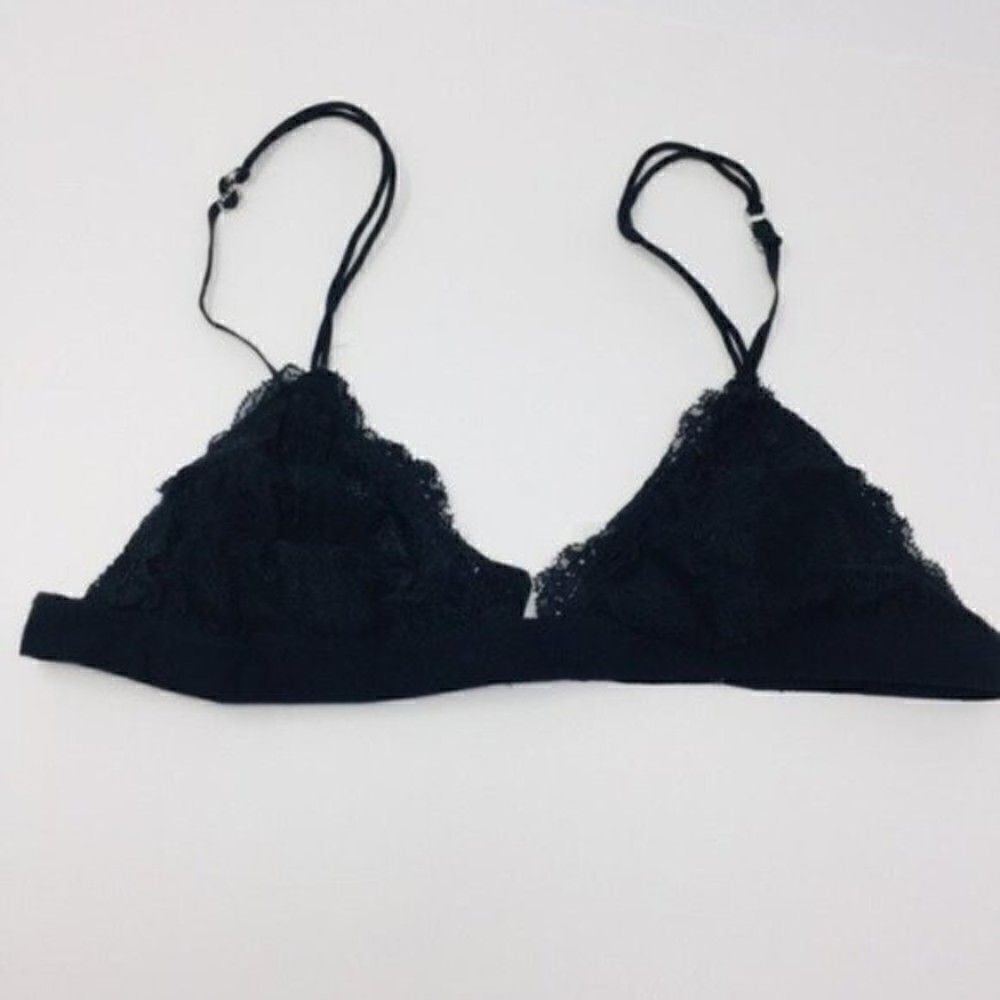 Modern boho Large Bralette corpino lace black BoxC